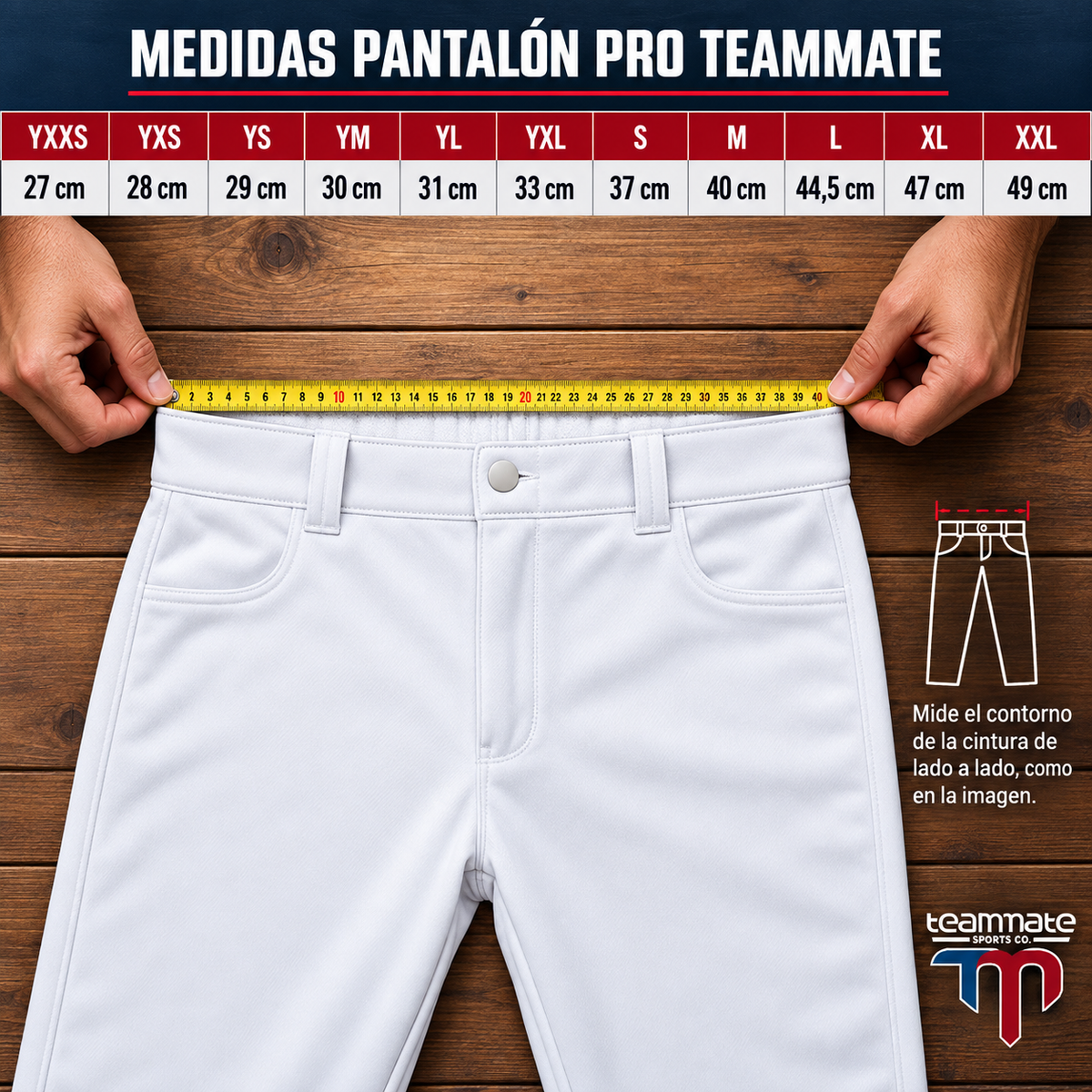Teammate Pantalon Baseball PRO - Blanco