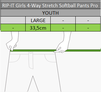 RIP-IT Girls 4-Way Stretch Softball Pants Pro - Negro