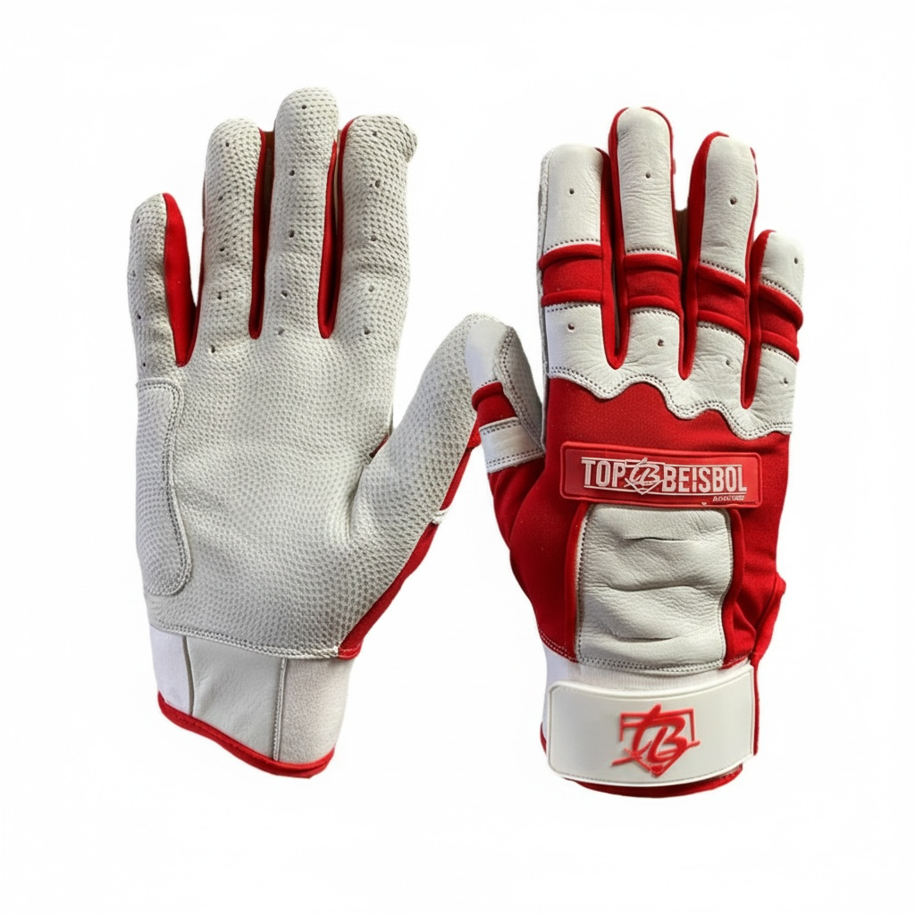 Guantillas TopBeisbol Skinfit 2.0 Series - Blanco/Rojo