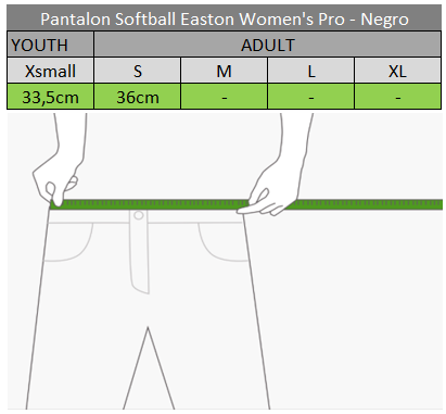 Pantalon Softball Easton Women's Pro - Negro